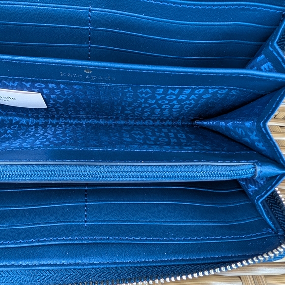 Kate Spade Grove Street Neda Leather Wrap Around Wallet Blazer Blue - Picture 10 of 16